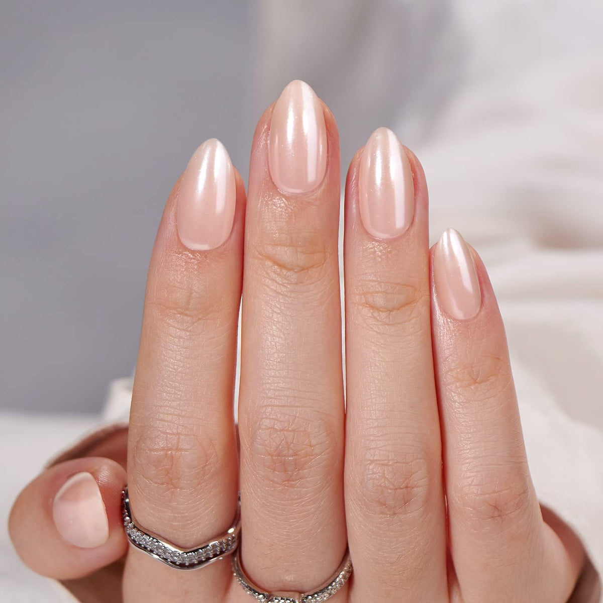 BTArtbox almond close-up of gel texture highlighting handmade layered polish and depth for realistic shine