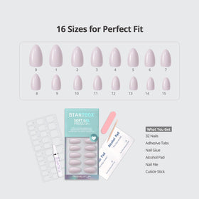 BTArtbox visual size comparison chart to find best fitting nail sizes quickly