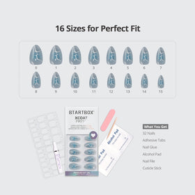 BTArtbox layout of 16 sizes illustrating precise fit for every nail