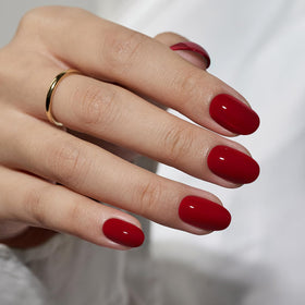 BTArtbox front packaging showing Cardinal red short oval nails and kit