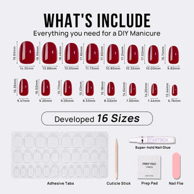 BTArtbox size comparison with 16 nails to match different nail beds