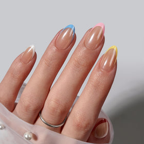 BTArtbox close-up of colorful French tip detail highlighting design precision
