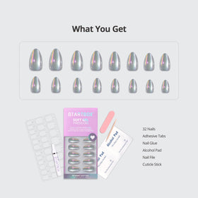 BTArtbox application setup with glue, tabs, file, and alcohol pad for fast use