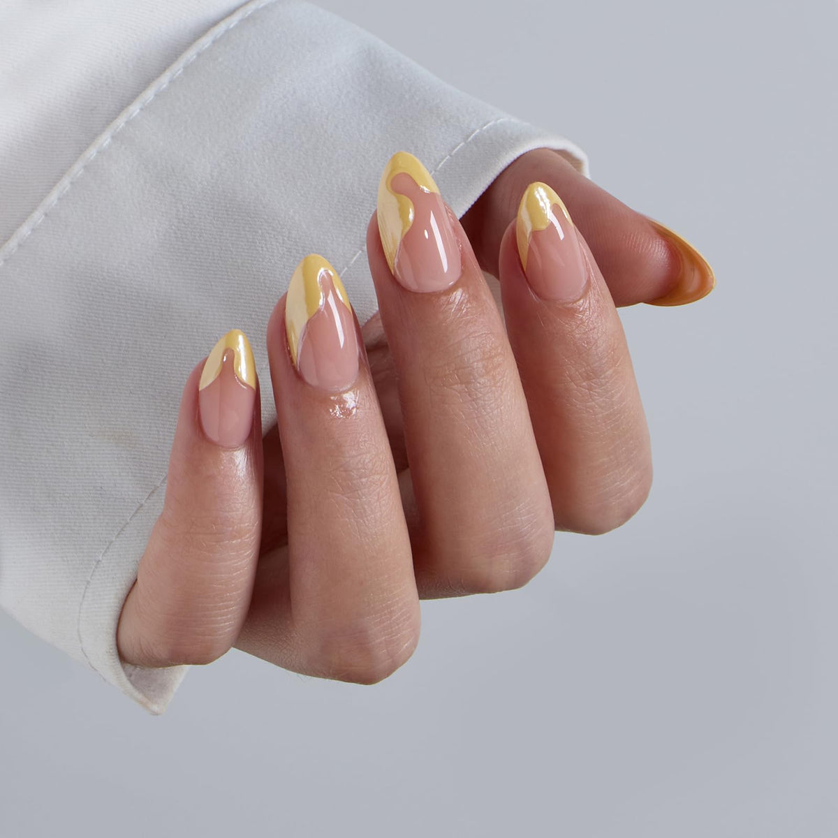 BTArtbox close-up of semi-transparent French tip texture showing smooth finish and natural look