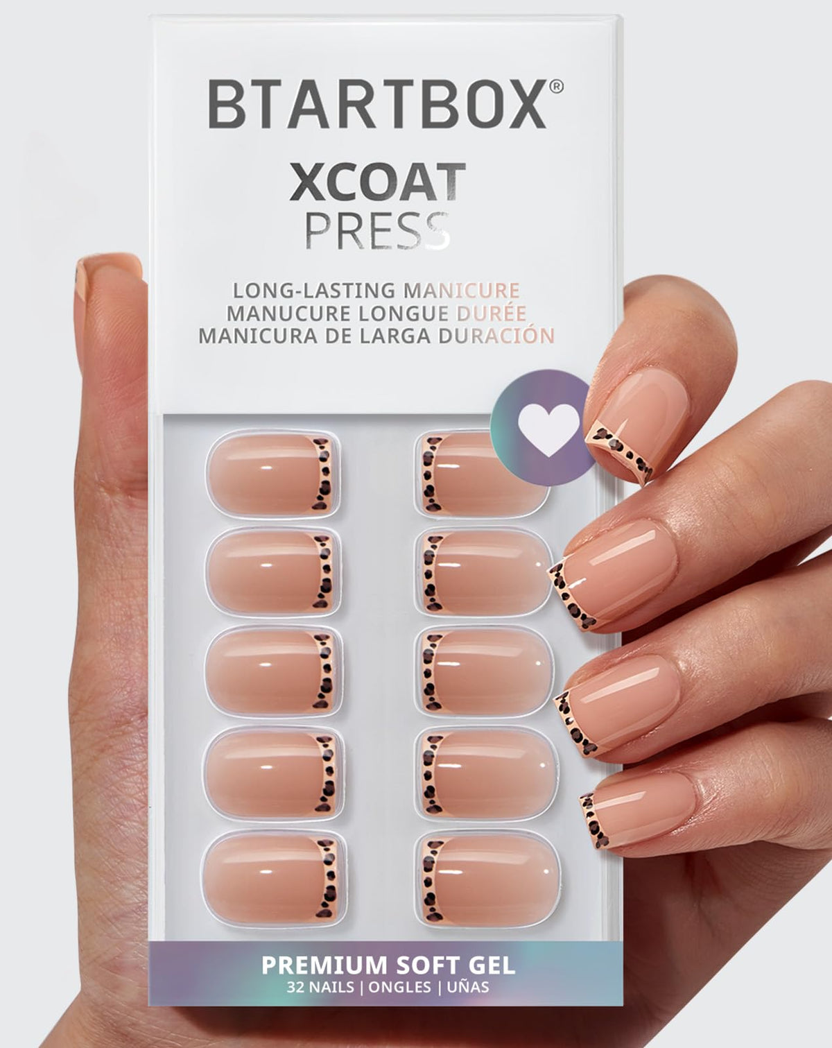 BTArtbox front packaging showing kit and leopard French nails for effortless salon look