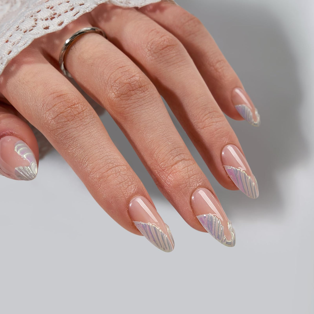 BTArtbox close-up of French tip detail highlighting precise 3D sculpting and finish