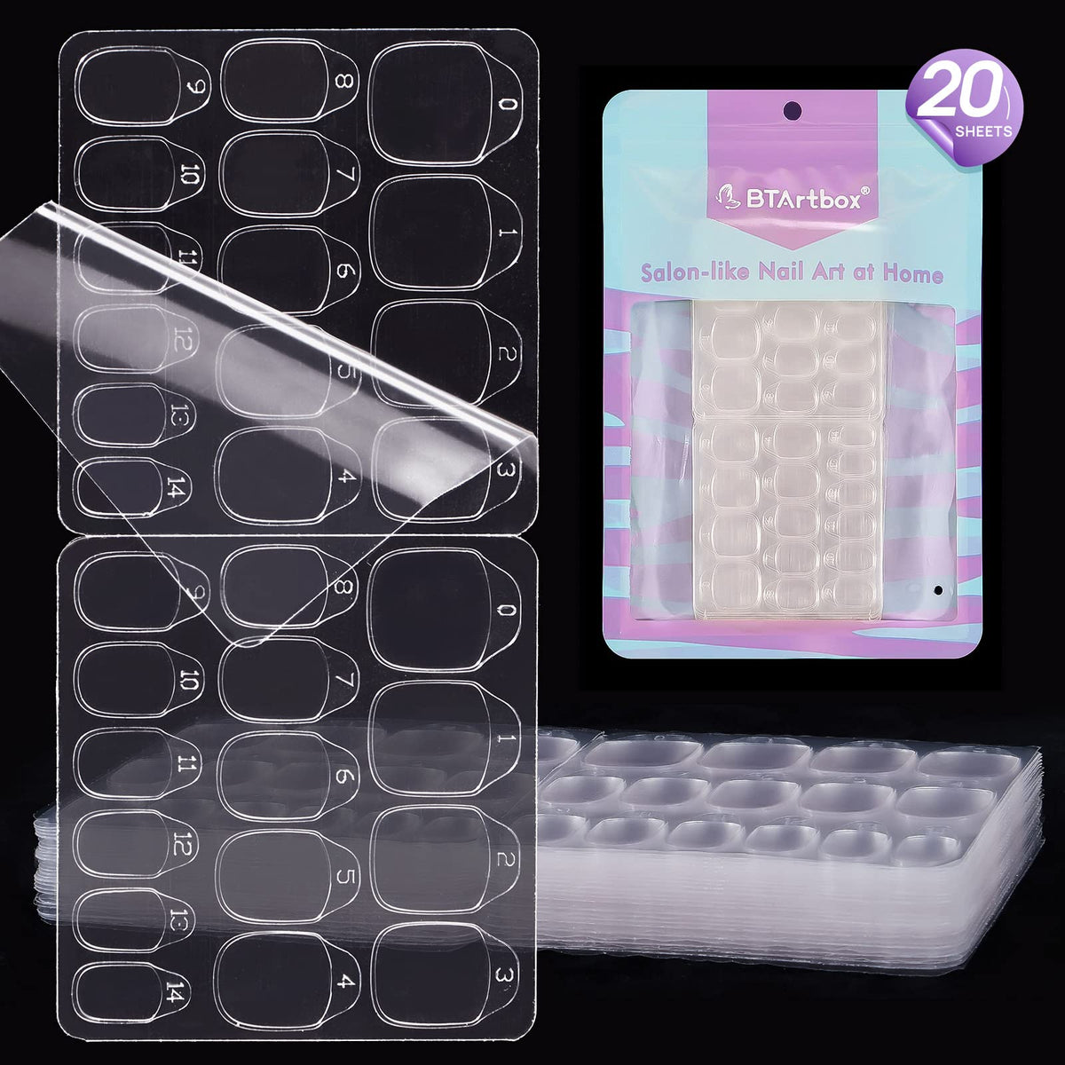 BTArtbox front packaging showing all 20 sheets for organized application