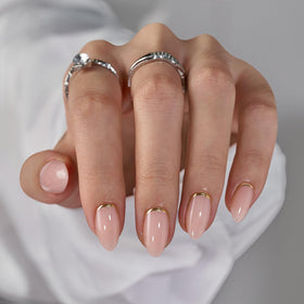 BTArtbox front packaging showing almond gold foil nails and kit benefits