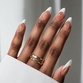 BTArtbox front packaging showing brown French almond nails and neat presentation