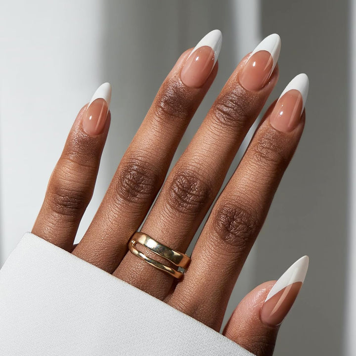 BTArtbox front packaging showing brown French almond nails and neat presentation