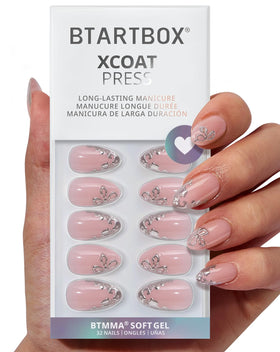 BTArtbox front packaging showing the frost glam almond nails and kit benefits