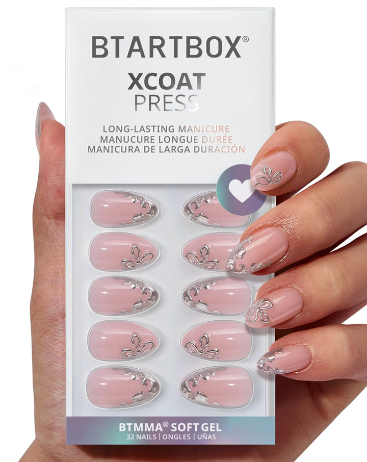 BTArtbox front packaging showing the frost glam almond nails and kit benefits