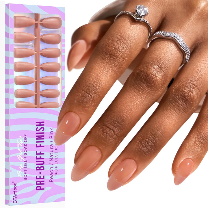 BTArtbox front packaging showing 150-piece press on nails and benefits