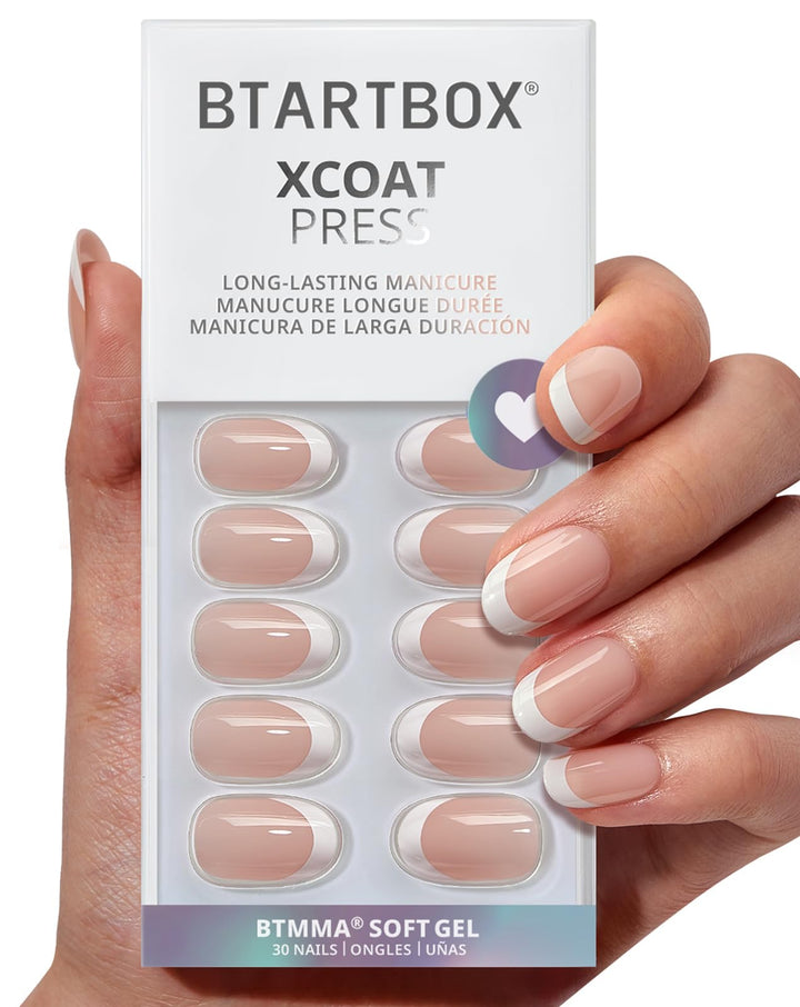 BTArtbox front packaging showing short white French tips and kit contents benefit convenience