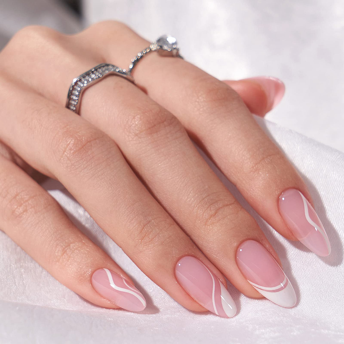 BTArtbox front packaging showing white swirl French tip design and ready-to-wear polish