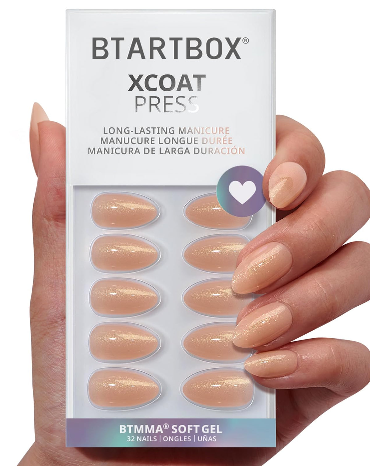 BTArtbox front packaging showing kit and sparkly almond nails for easy at-home application