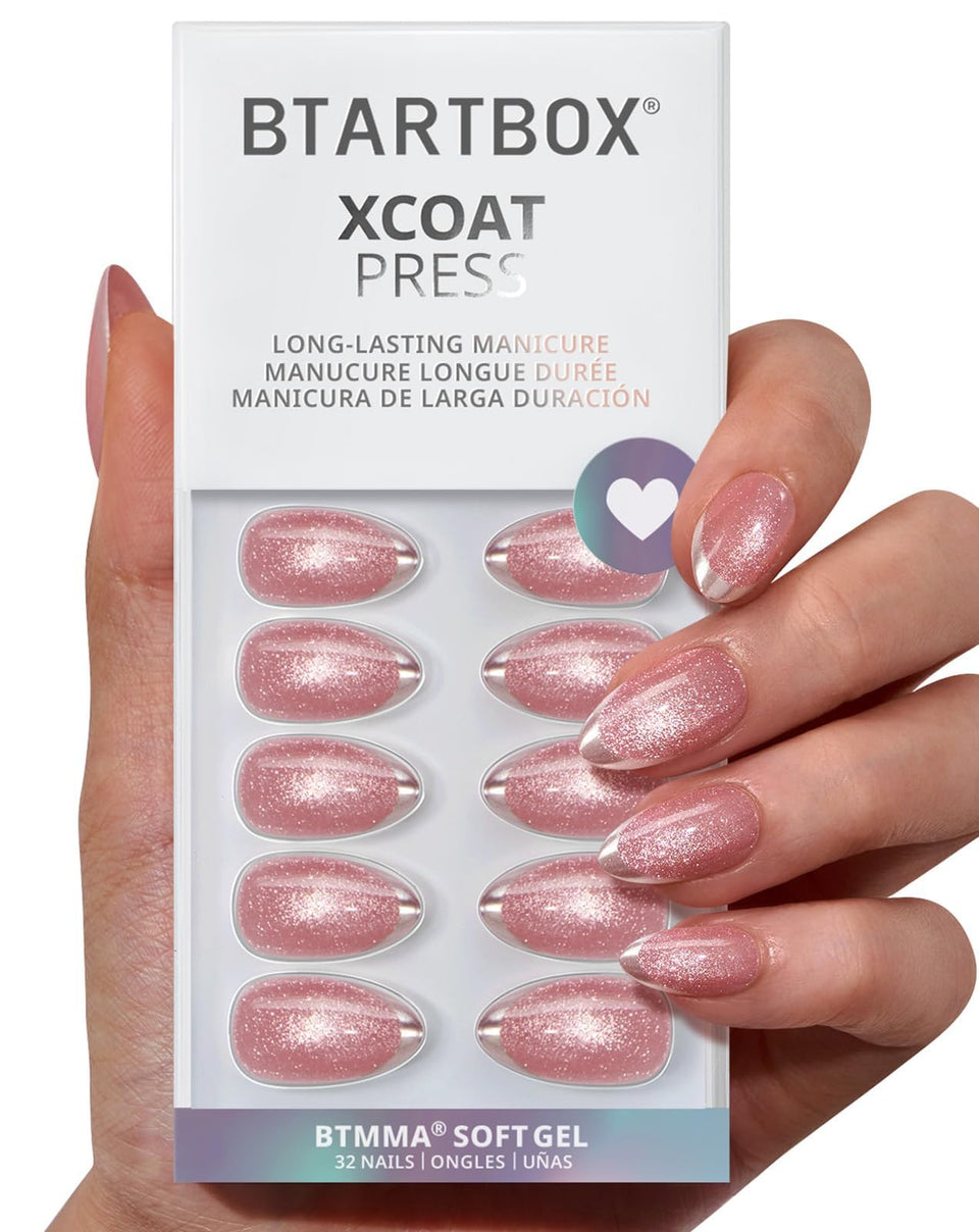 BTArtbox front packaging showing Gilded Cheer kit and included tools for easy at-home manicure
