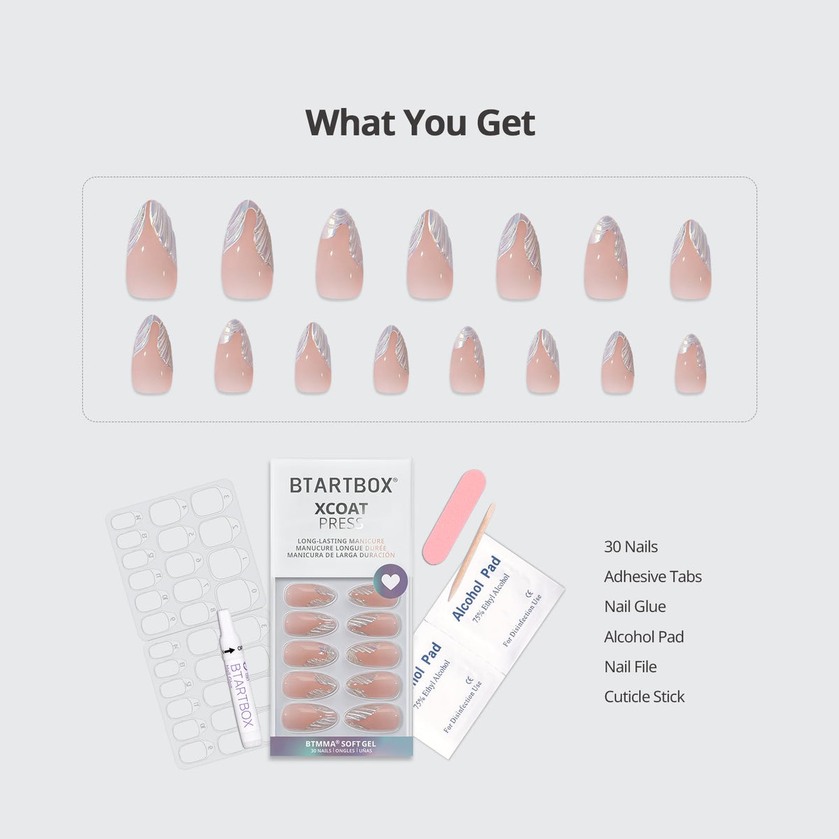BTArtbox gel glue and adhesive tabs displayed to show secure, lamp-curable bonding
