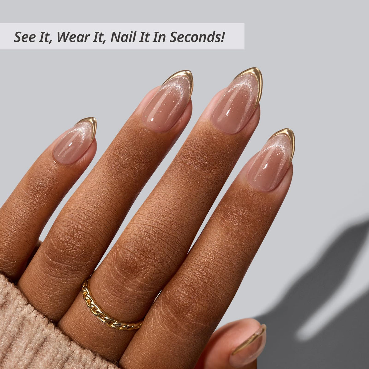 BTArtbox close-up of cat-eye texture and gold French tip for reflective depth
