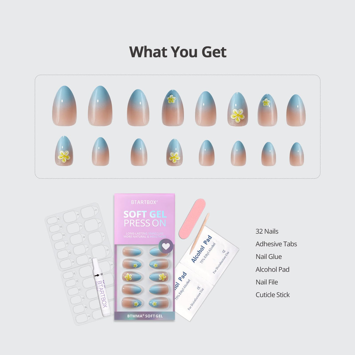 BTArtbox nails on hand model typing showing durable everyday wear