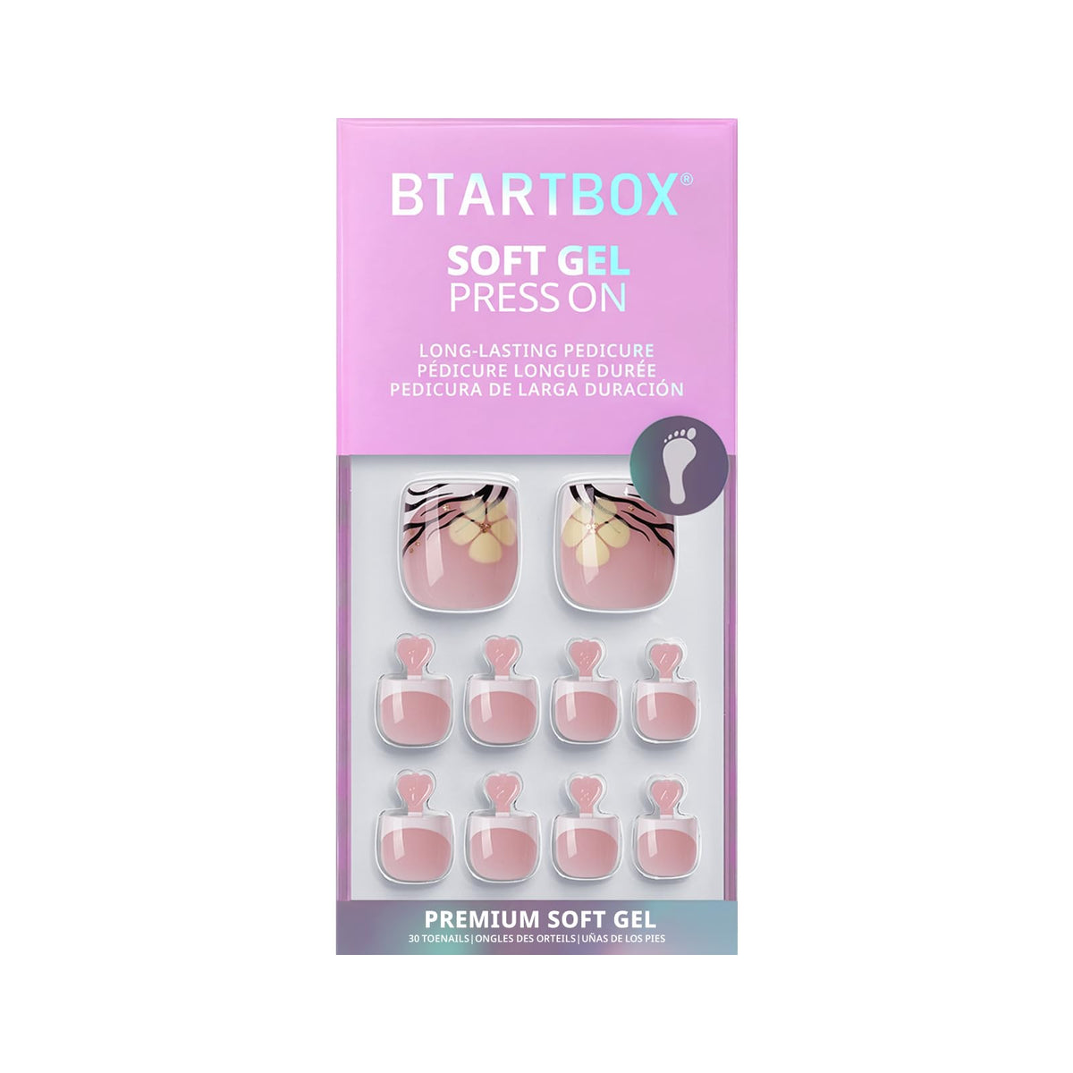 BTArtbox lifestyle shot with sandals showcasing finished pedicure and polished look