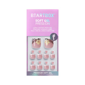 BTArtbox lifestyle shot with sandals showcasing finished pedicure and polished look
