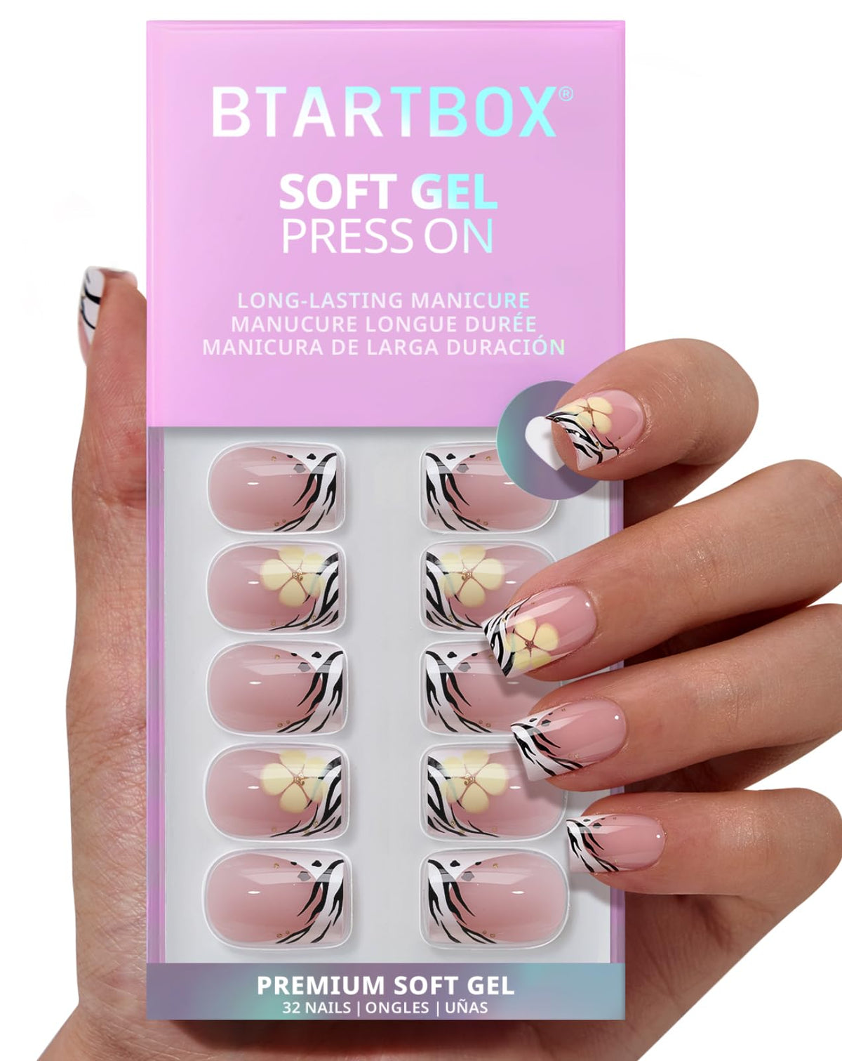 Side profile of a BTArtbox nail bending slightly to show flexible BTMMA material comfort