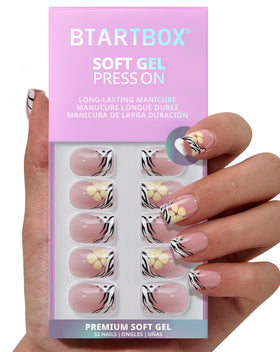 Side profile of a BTArtbox nail bending slightly to show flexible BTMMA material comfort
