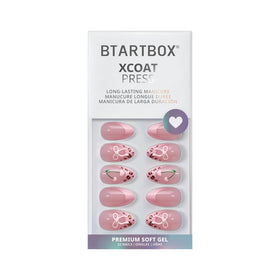 BTArtbox label close-up showing X-COAT technology and builder gel benefit for long wear