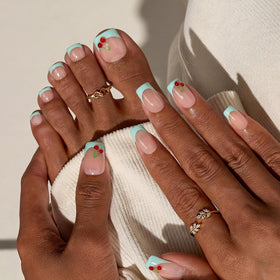 BTArtbox nails curing under a nail lamp demonstrating lamp-curable secure bond