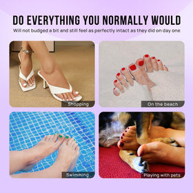 BTArtbox compact kit staged with beach sandals for on-the-go pedicures