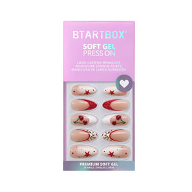 BTArtbox lifestyle image outdoors showing stylish red French tips for events
