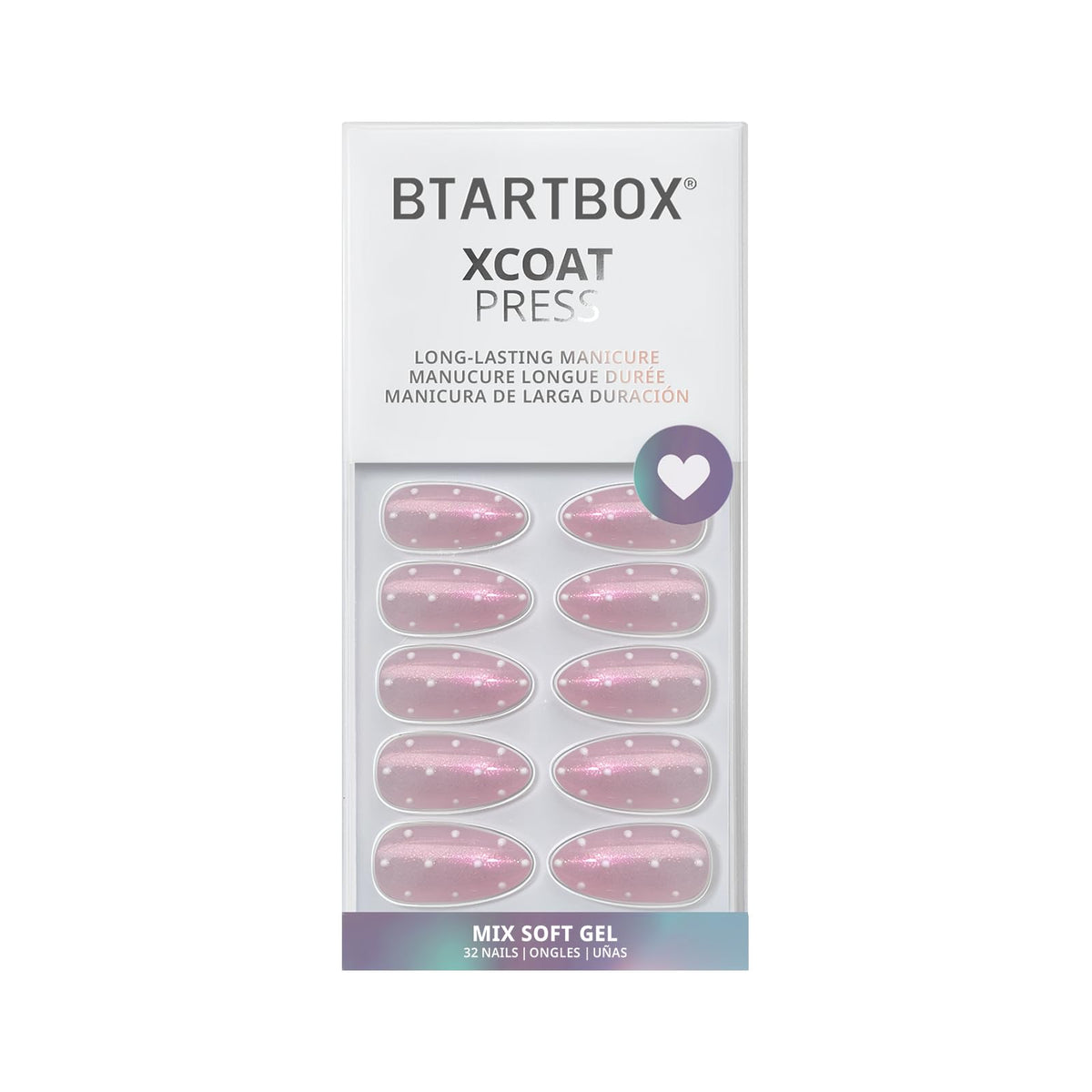 BTArtbox lifestyle shot of woman wearing polka-dot dress press-ons