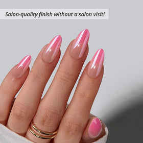 BTArtbox close-up of pink chrome ombré finish highlighting mirror shine