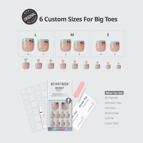 BTArtbox toenails in hand showing size comparison and easy selection for fit