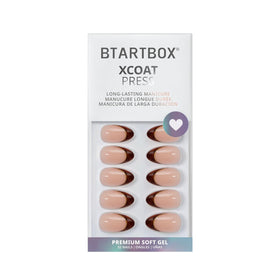 BTArtbox nails applied on hand demonstrating natural short almond look and comfort