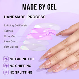 BTArtbox nails worn on hand showcasing long coffin shape and style