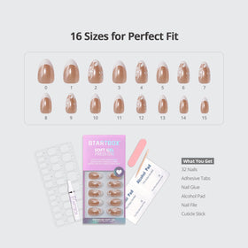BTArtbox nails on model hands demonstrating polished almond shape and natural look