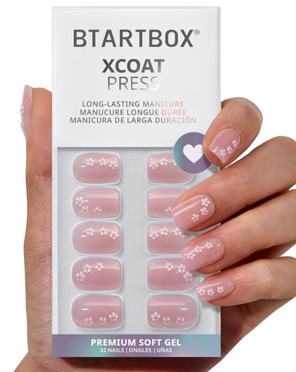 BTArtbox front packaging showing Petalfall kit and pink floral nails for easy selection