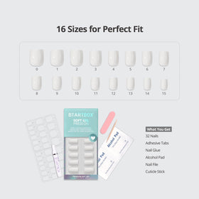 BTArtbox press on nail applied to finger displaying natural look and comfortable wear