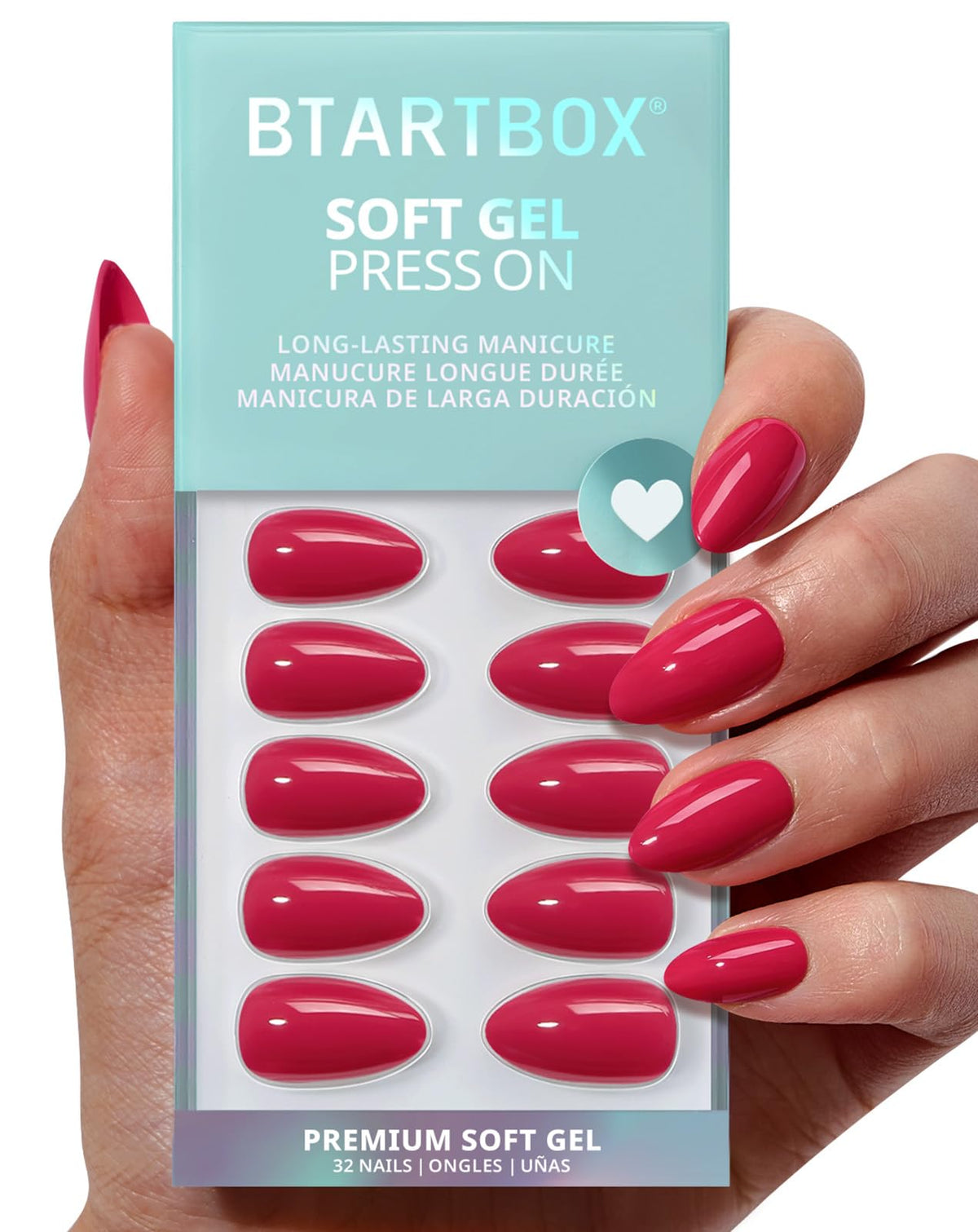 BTArtbox front packaging showing 32-piece raspberry red kit, convenient all-in-one set