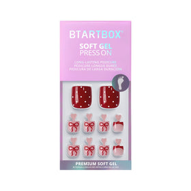 BTArtbox toenail next to a hand for scale demonstrating size options and fit clarity