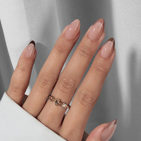 BTArtbox short almond nail close-up highlighting natural fit