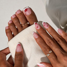 BTArtbox top view of short almond nails demonstrating natural shape