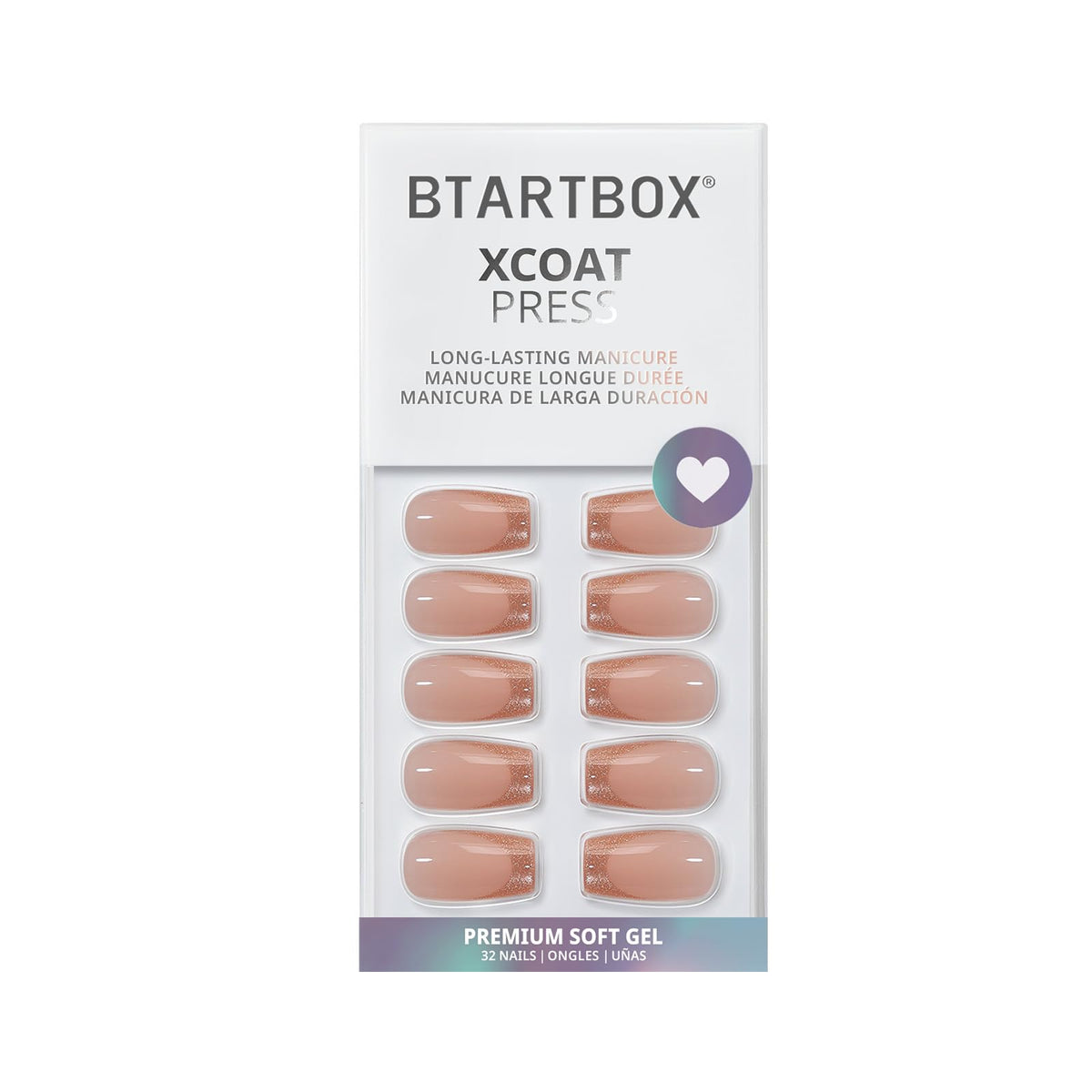 BTArtbox short coffin nails on hand model showing natural fit benefit