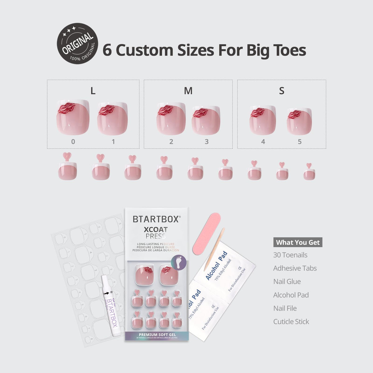 BTArtbox arranged square-toe nails display showing shape variety and salon finish