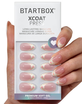 BTArtbox front packaging showing full Sunprint Dress press-on kit and benefits
