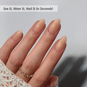BTArtbox close-up of nail surface texture showing semi-transparent sparkle and natural finish