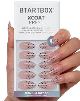 BTArtbox nail underside showing flexible BTMMA material for natural comfort