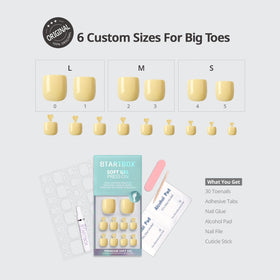 BTArtbox assorted toenails displayed in 15 sizes for precise toe matching benefit